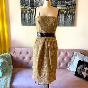 Dolce & Gabbana Gold Lace Midi Dress